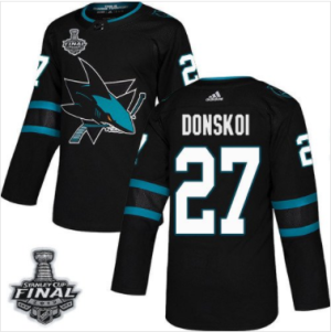 Sharks #27 Joonas Donskoi Schwarz 2019 Stanley Cup Final Stitched